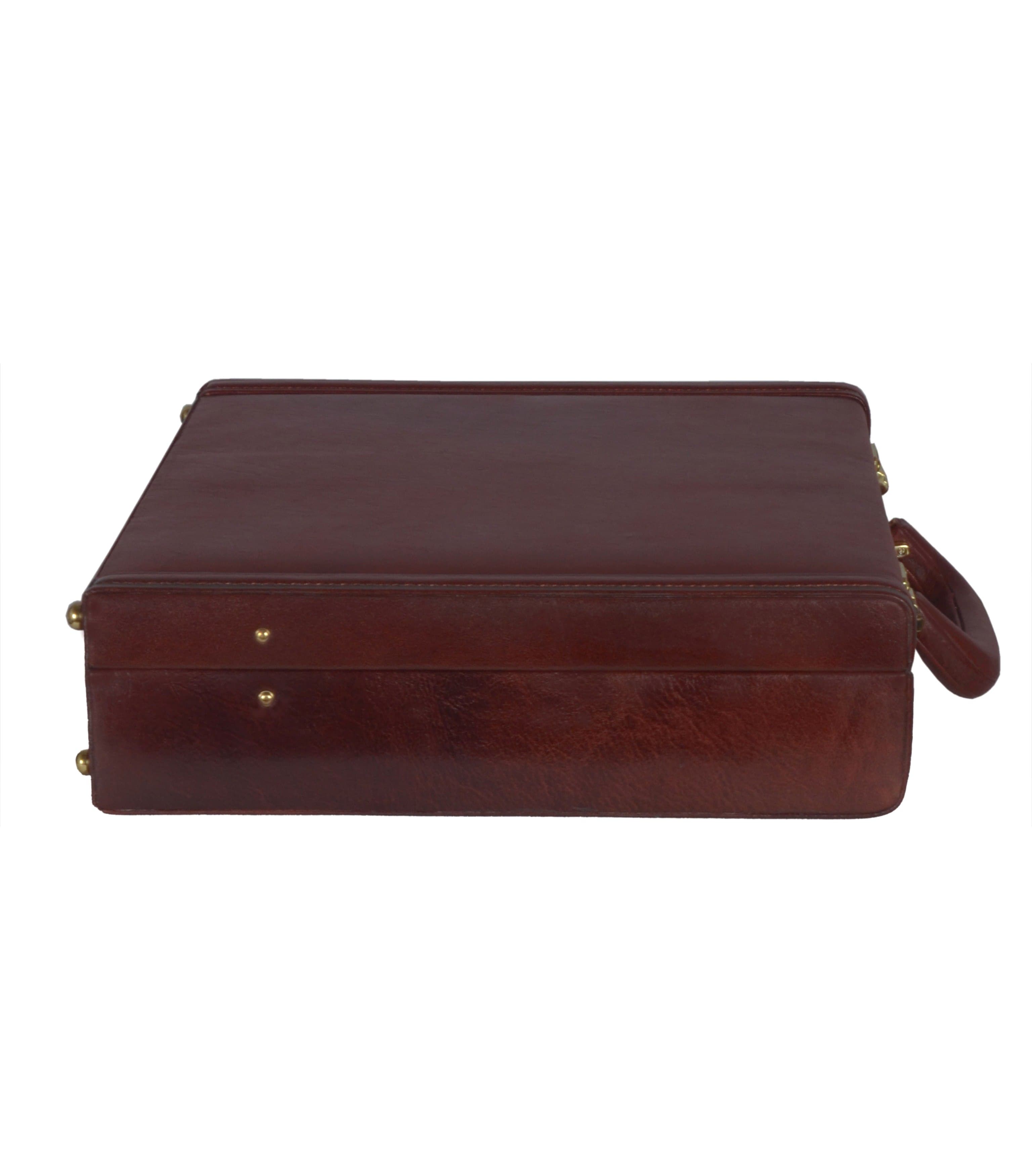 Zint Men Genuine Leather Hard Briefcase Vintage Style thumbnail 4