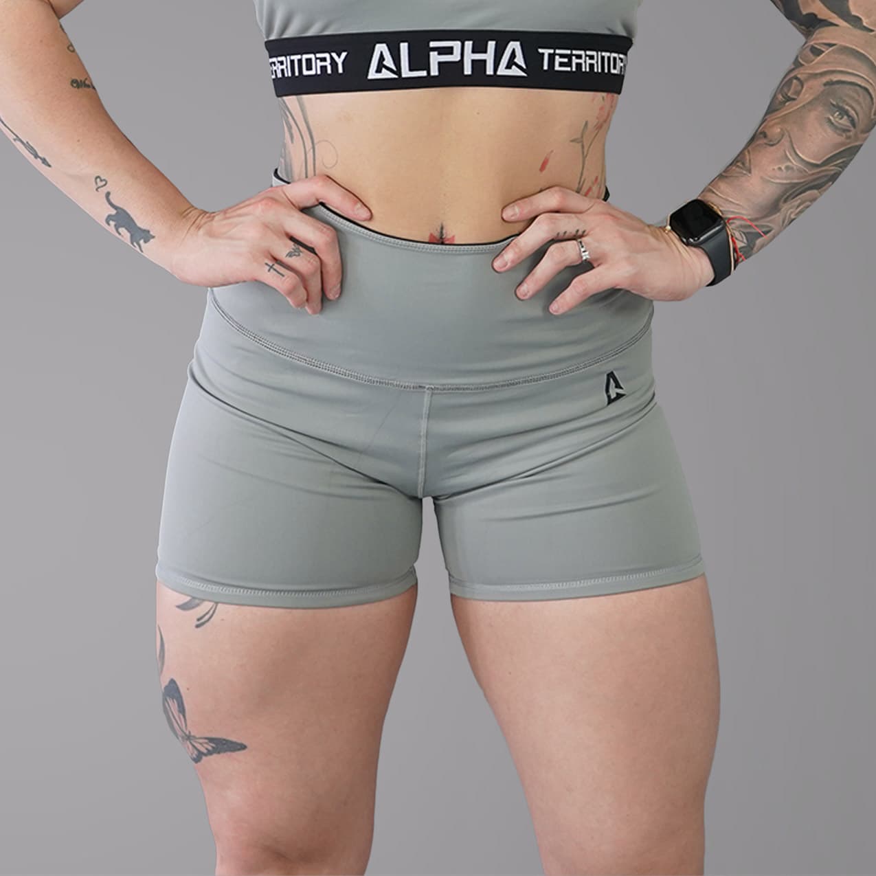 Gray and Black ALPHA Women’s Reversible Shorts