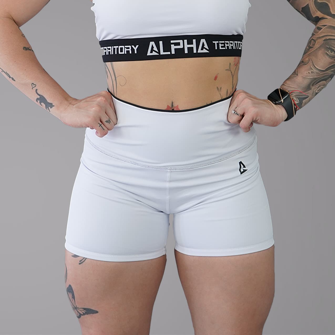 White and Black ALPHA Women’s Reversible Shorts