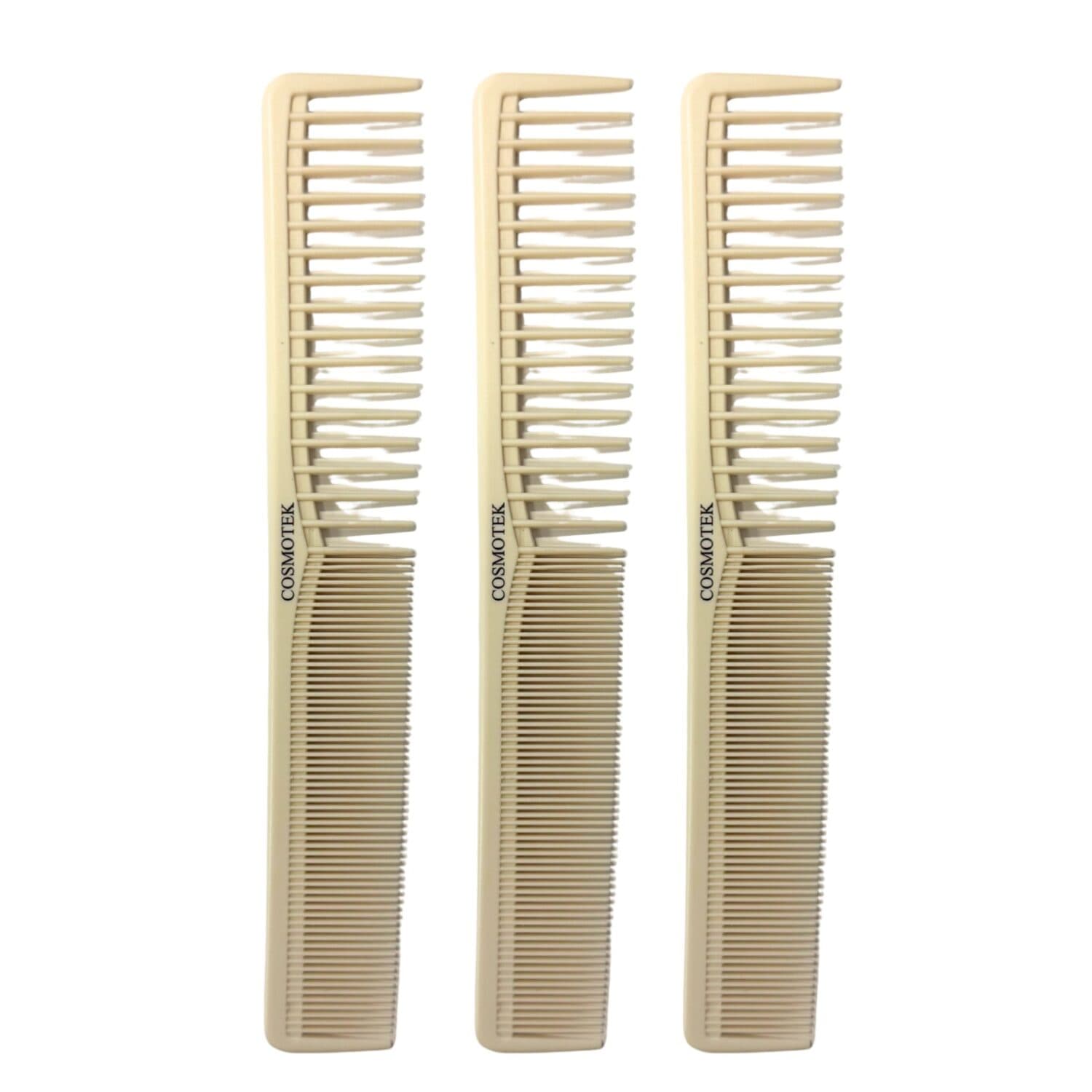 2 PCS Professional Hair Styling Comb with Fine & Wide Teeth – Classic Salon Comb for Detangling, Sectioning, Grooming & Teasing – Double-Sided Styling Tool (2 Pack)
