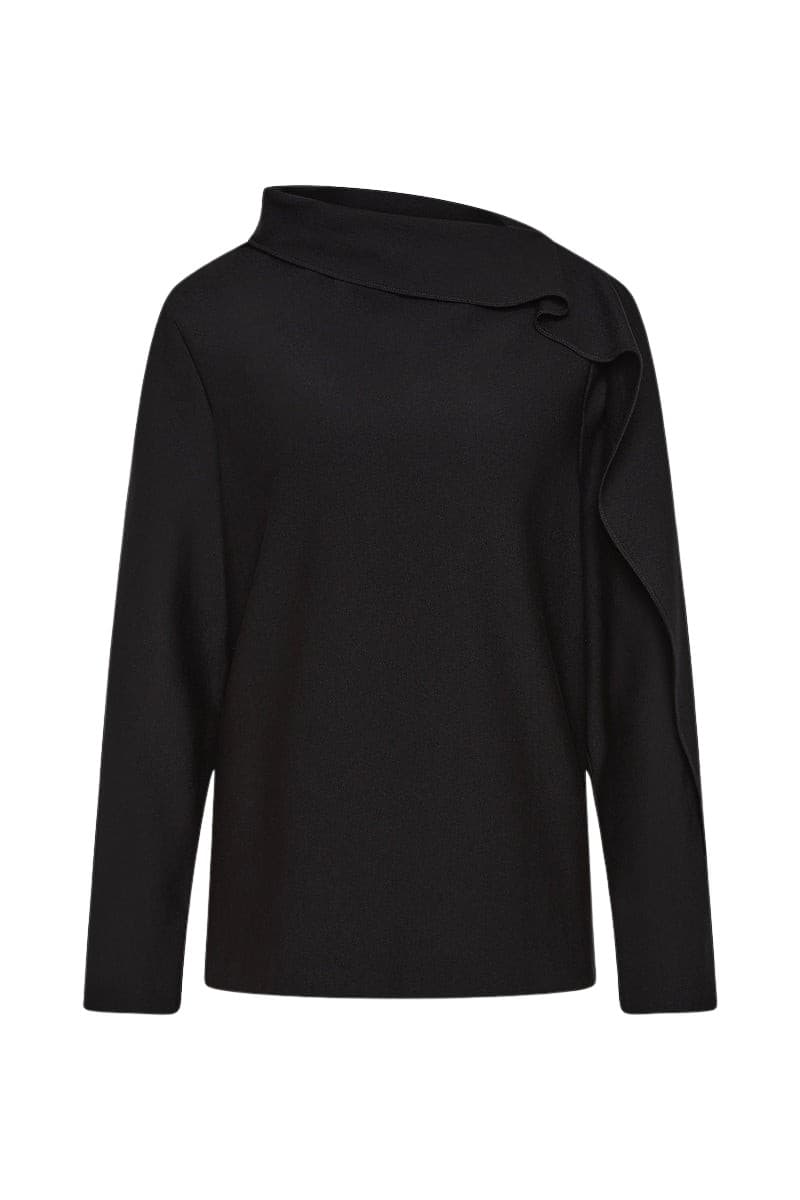 Black Ponte Shoulder Detail Top