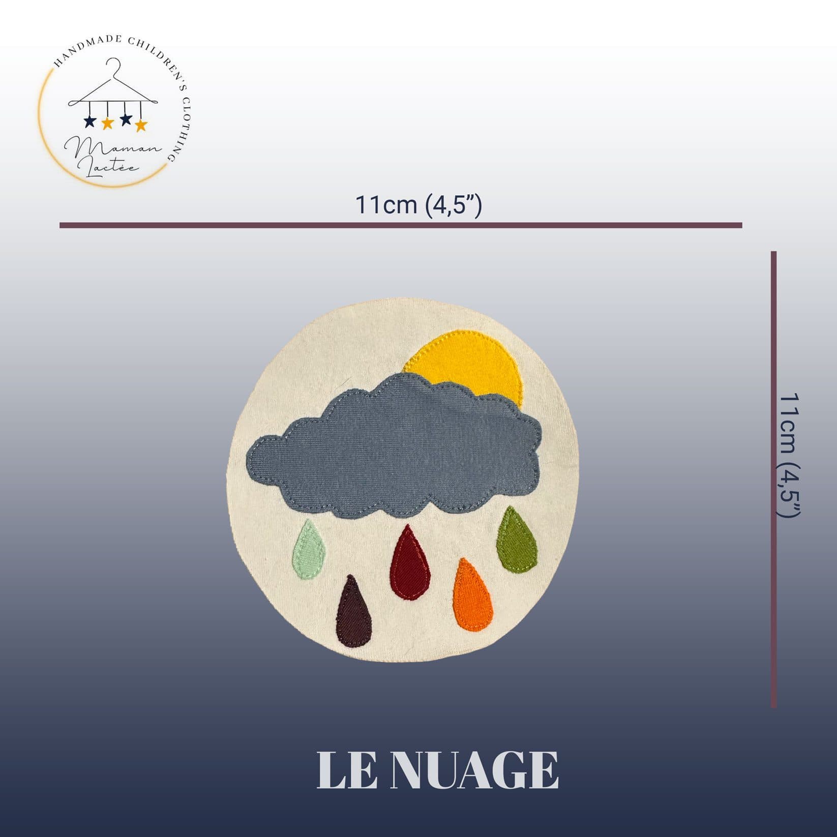 Appliqué Maman Lactée – Le nuage 4,5″ X 4,5″