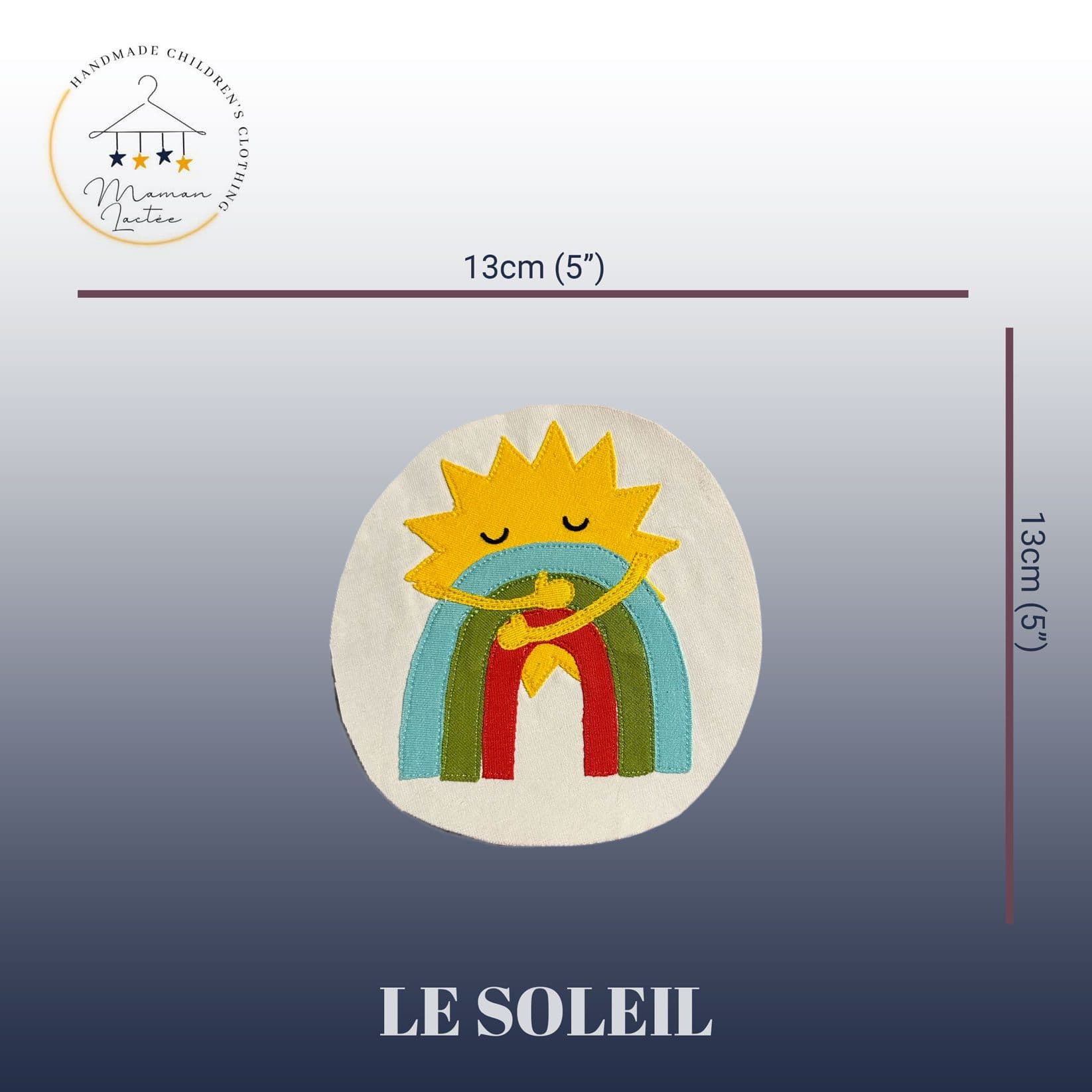 Appliqué Maman Lactée – Le soleil 5″ X 5″