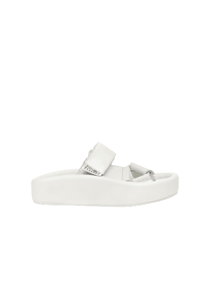 Mm6 Maison Margiela Webbing Slip-On Platform Sandals In White