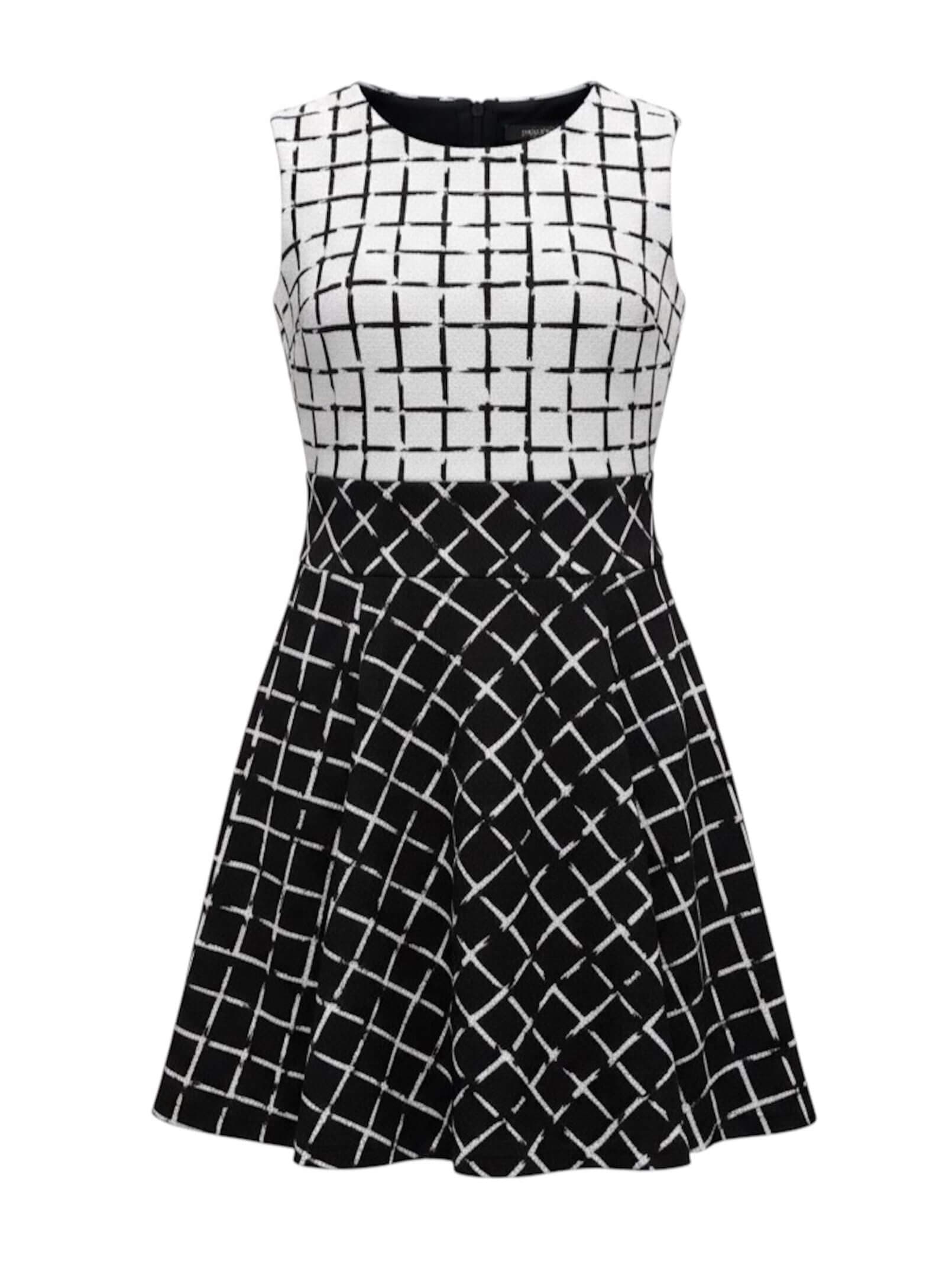 MundoE&E Black /White Printed & Navy Blue Reversible Dress