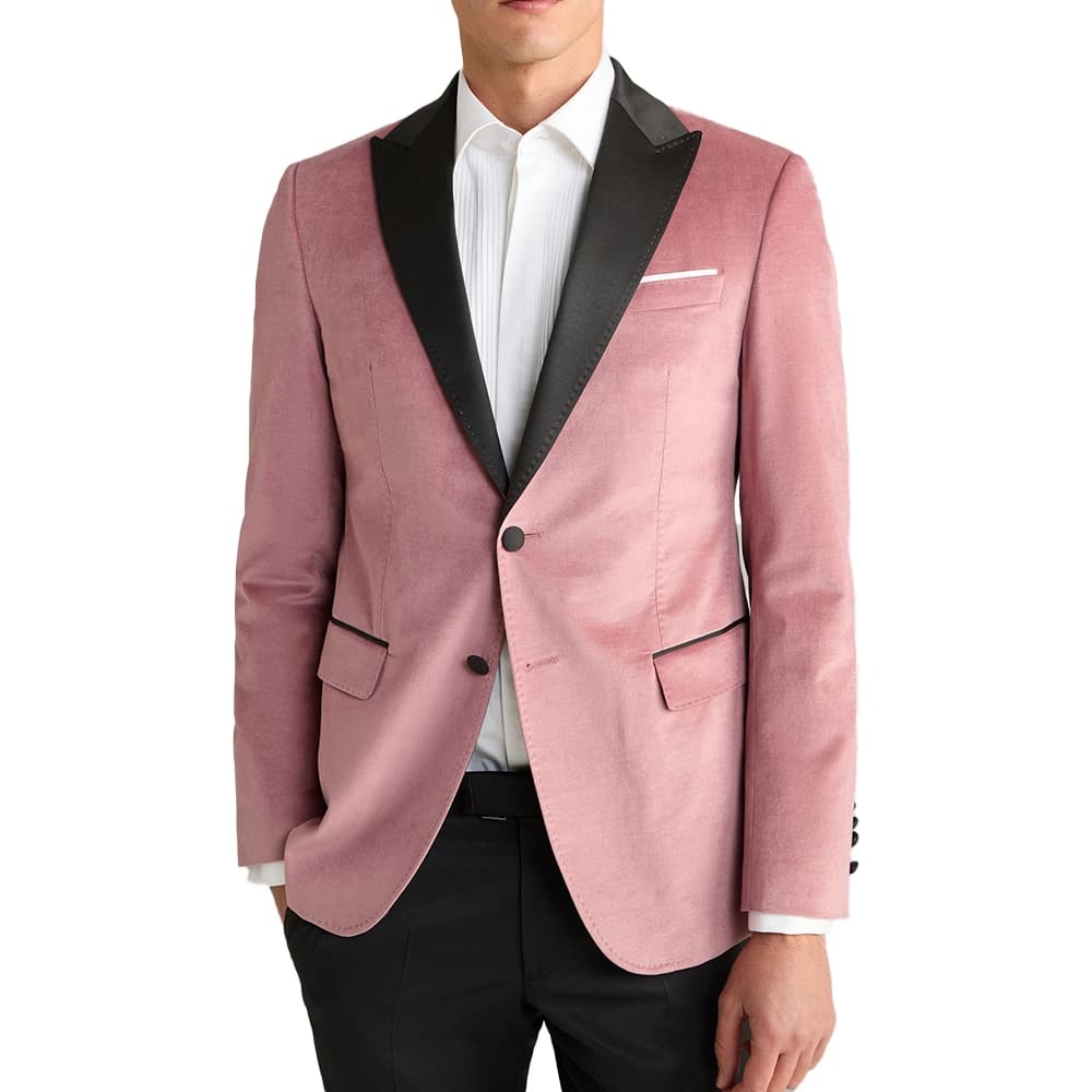 Mens Pink Suit 2 Piece Shawl Lapel Tuxedo