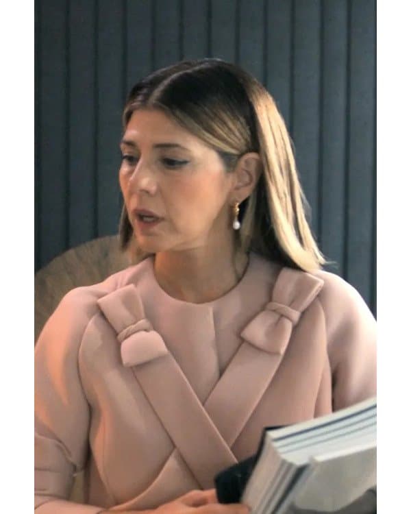 Marisa Tomei Upgraded 2024 Dusky Pink Bow Jacket