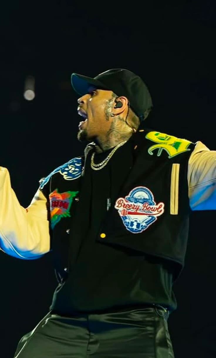 Chris Brown Breezy Bowl XX Tour MetLife Stadium Black Jacket
