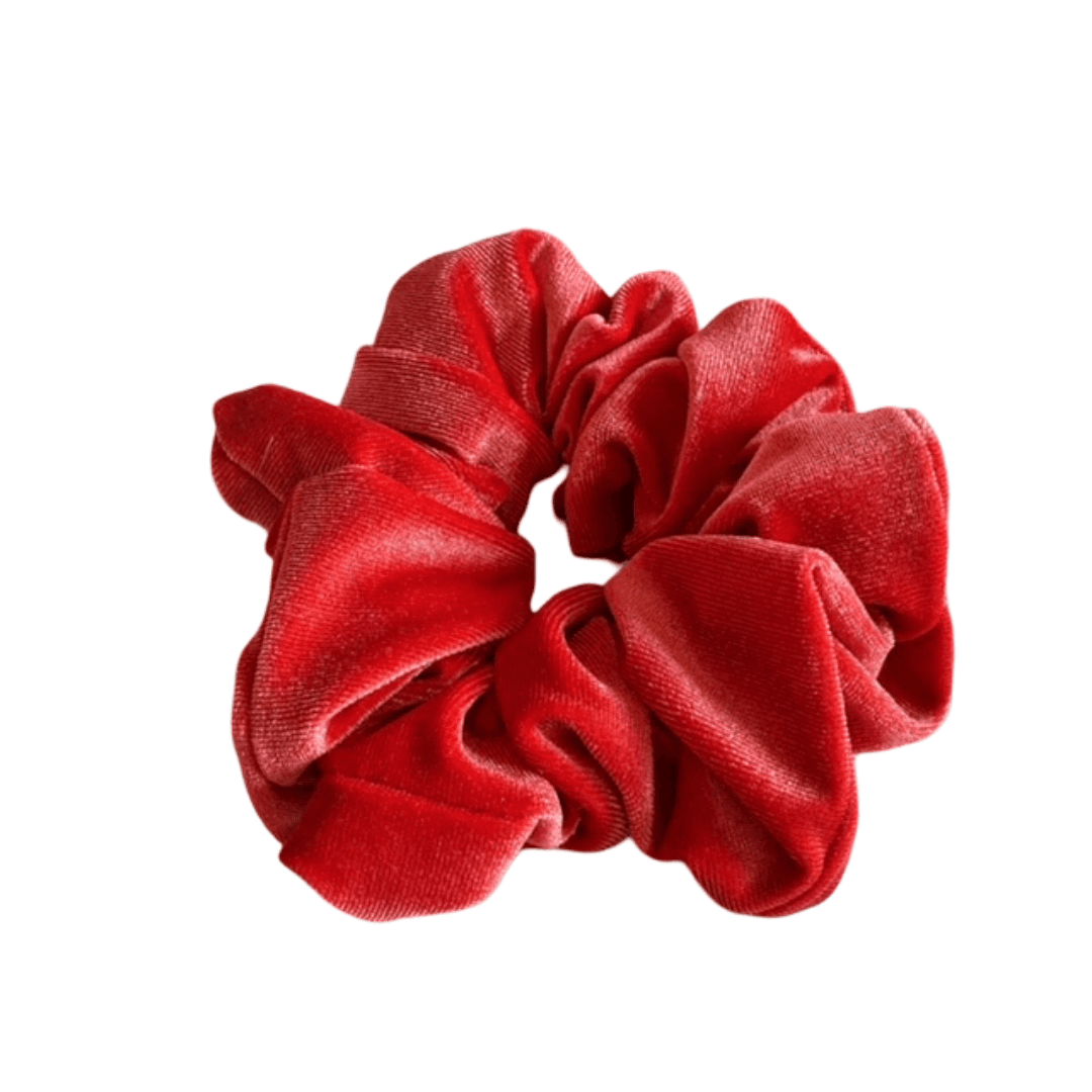 Oversized Orange Velvet Scrunchie