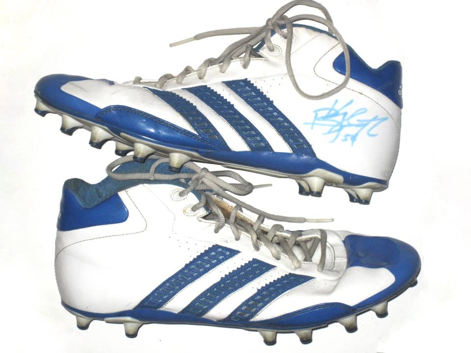 Kyle Bosworth UCLA Bruins Game Worn & Signed White & Blue Adidas Cleats – Worn In 13-9 Win Vs Rival USC Trojans!!