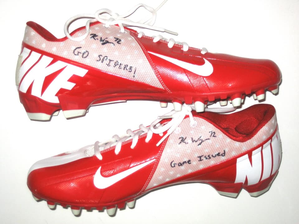 Kerry Wynn Richmond Spiders Game Issued & Signed White & Red Nike Vapor Pro Cleats – Size 14