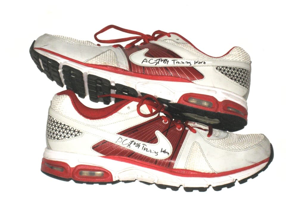 Devon Cajuste Stanford Cardinal Training Worn & Signed Cardinal & White Nike Air Max Moto 9 Shoes