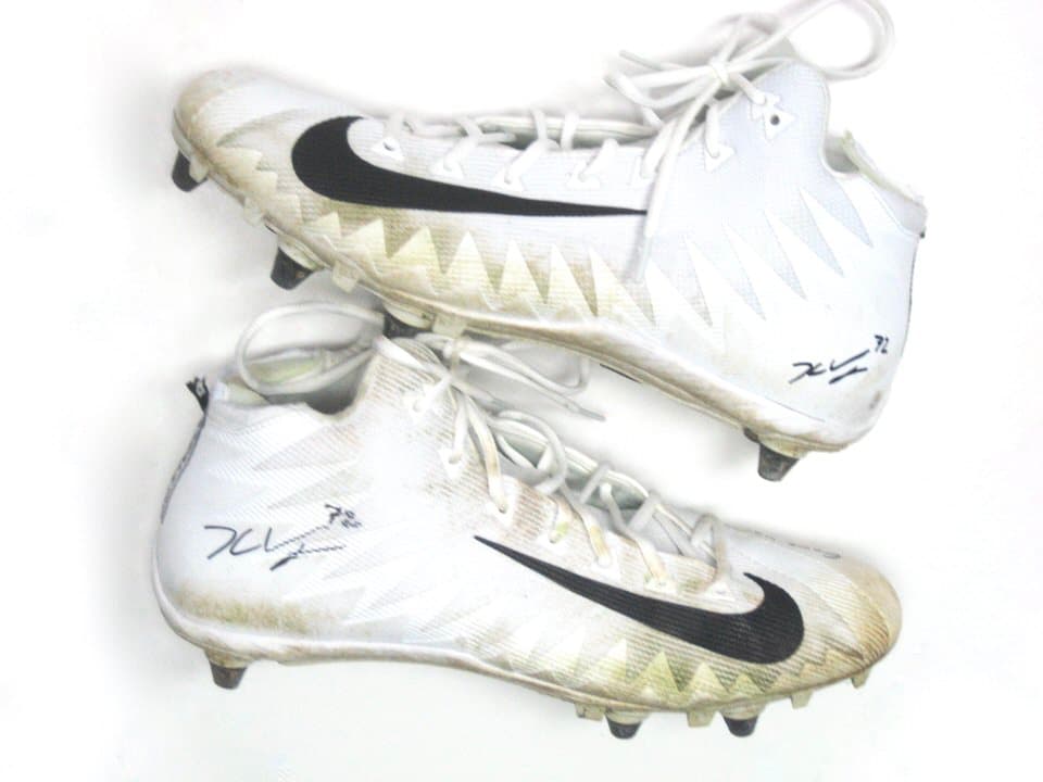 Kerry Wynn New York Giants Game Worn & Signed White, Black & Silver Nike Alpha Menace Cleats
