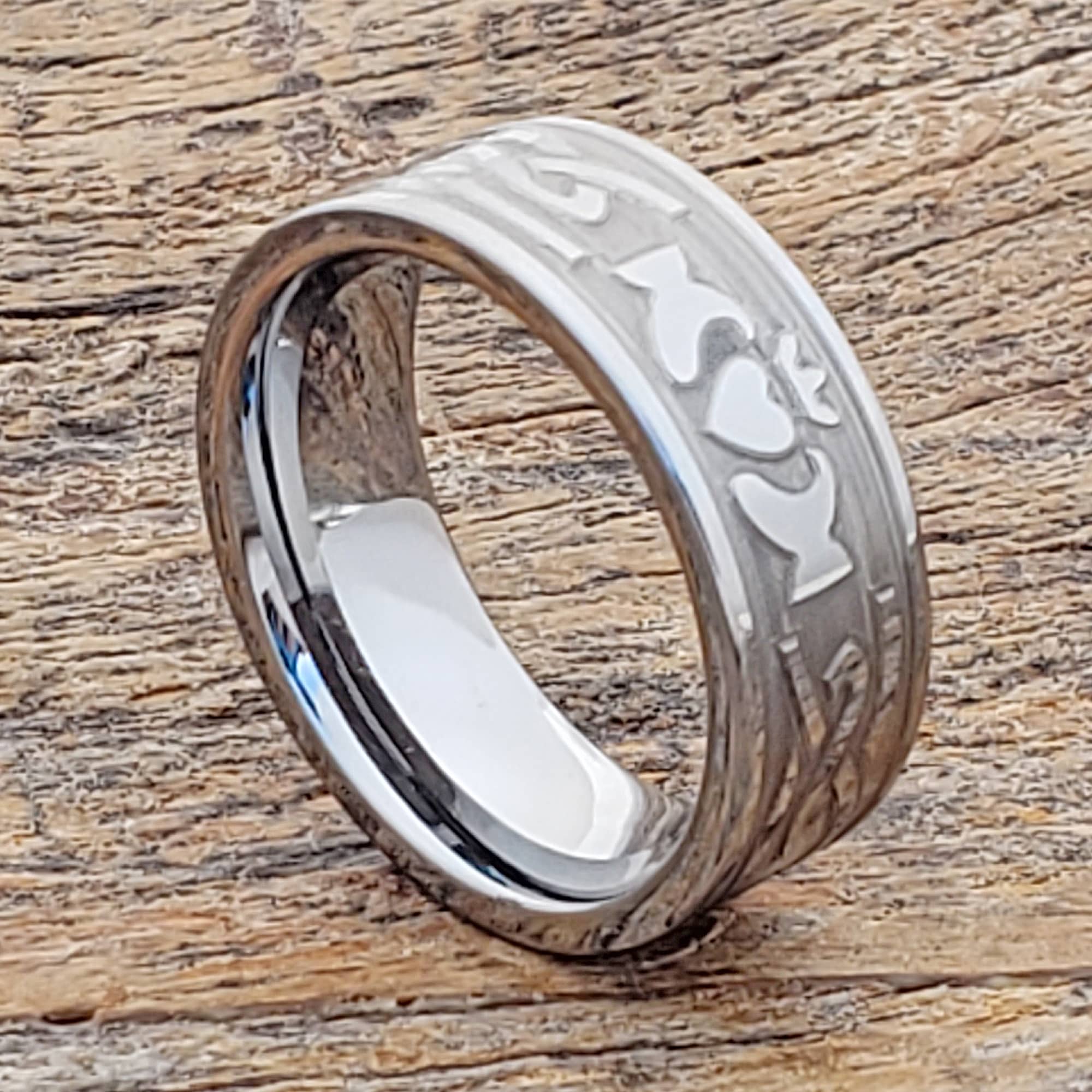 Legend Engagement Carved Knotwork Claddagh Rings