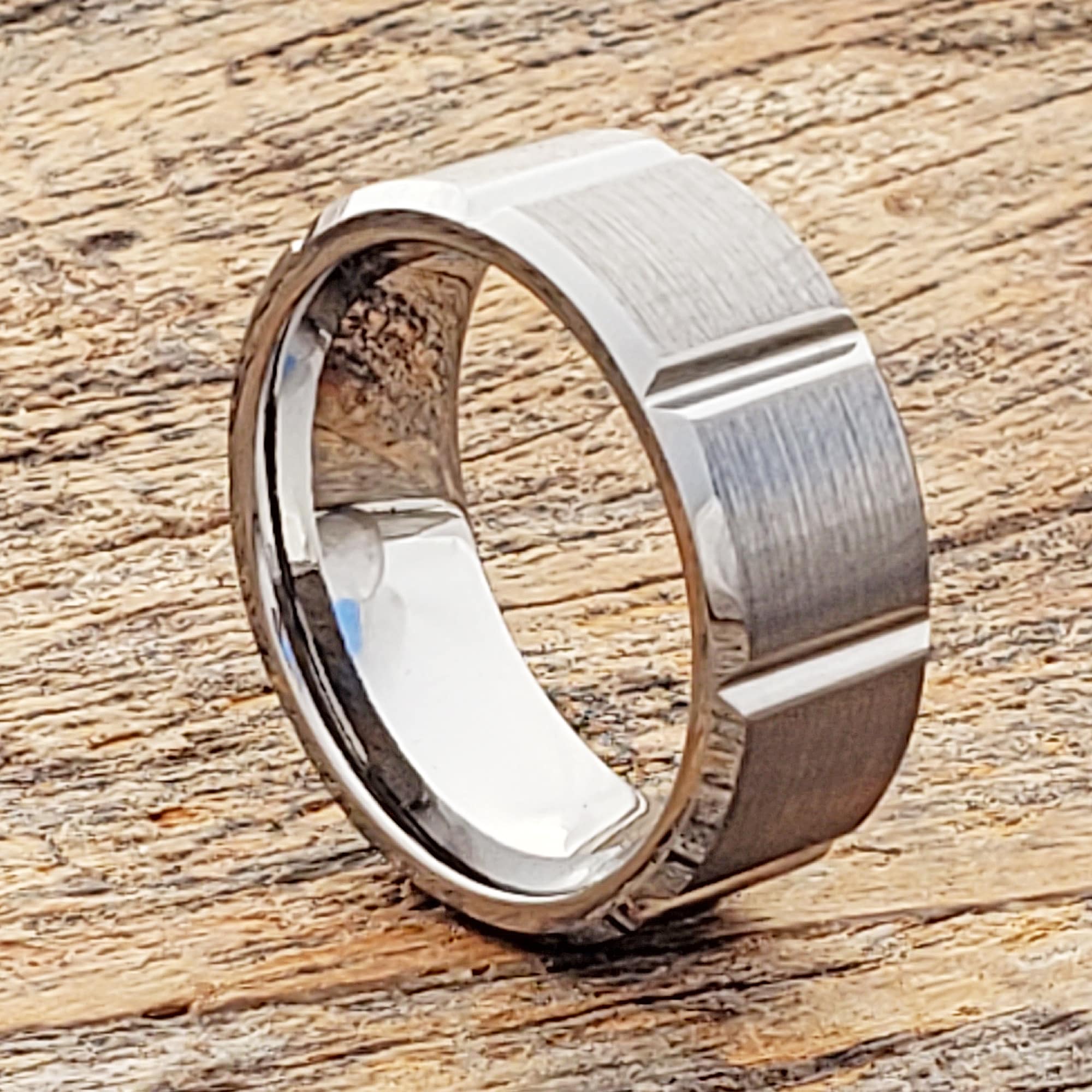 Bryson Beveled Tungsten Wedding Bands
