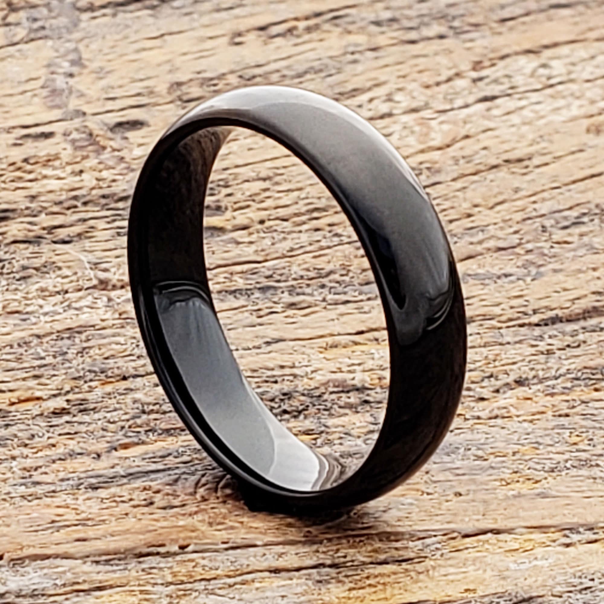 Eclipse Black Thin Womens Tungsten Rings
