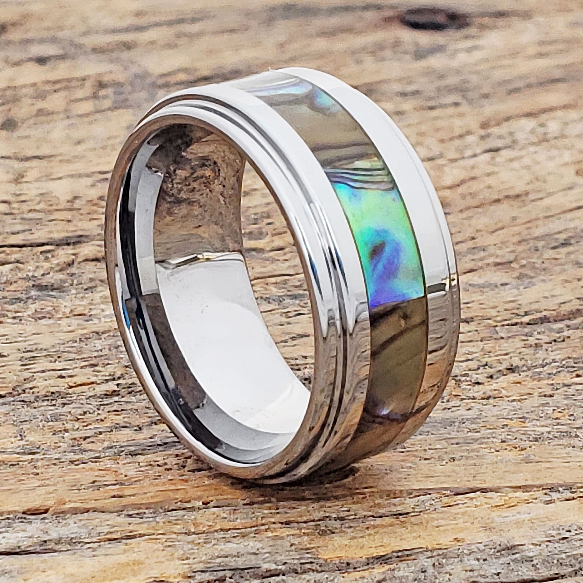 Epic Abalone Mens Inlay Shell Rings