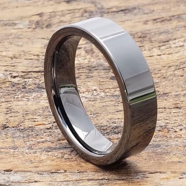 Europa Light Black Grey Tungsten Rings