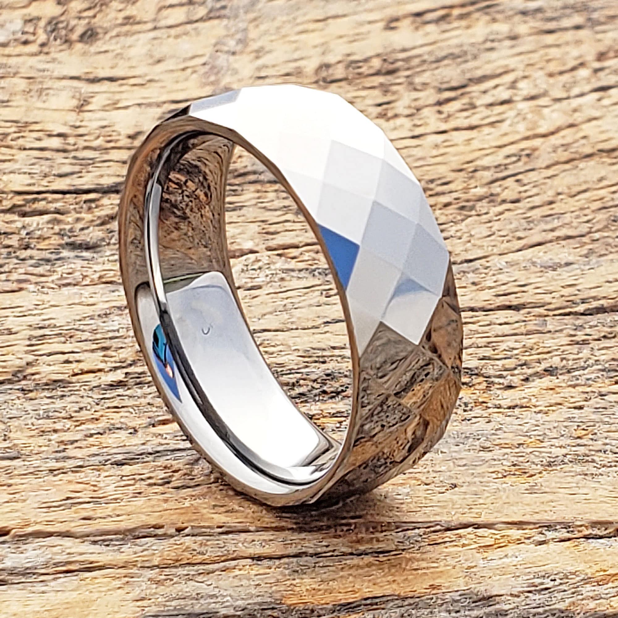 Hades Classic Men’s Faceted Tungsten Rings