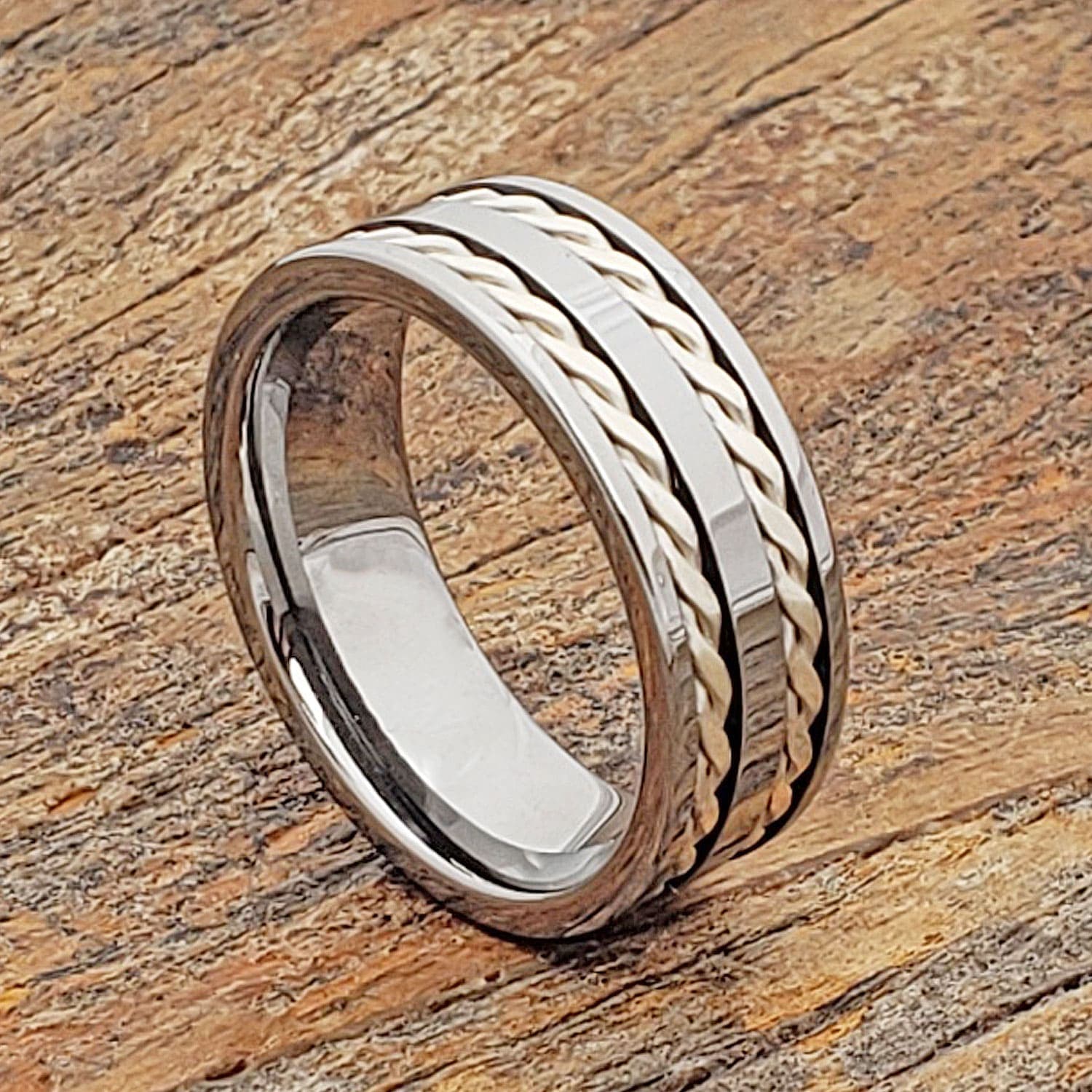 Braided Silver Infinity Rings