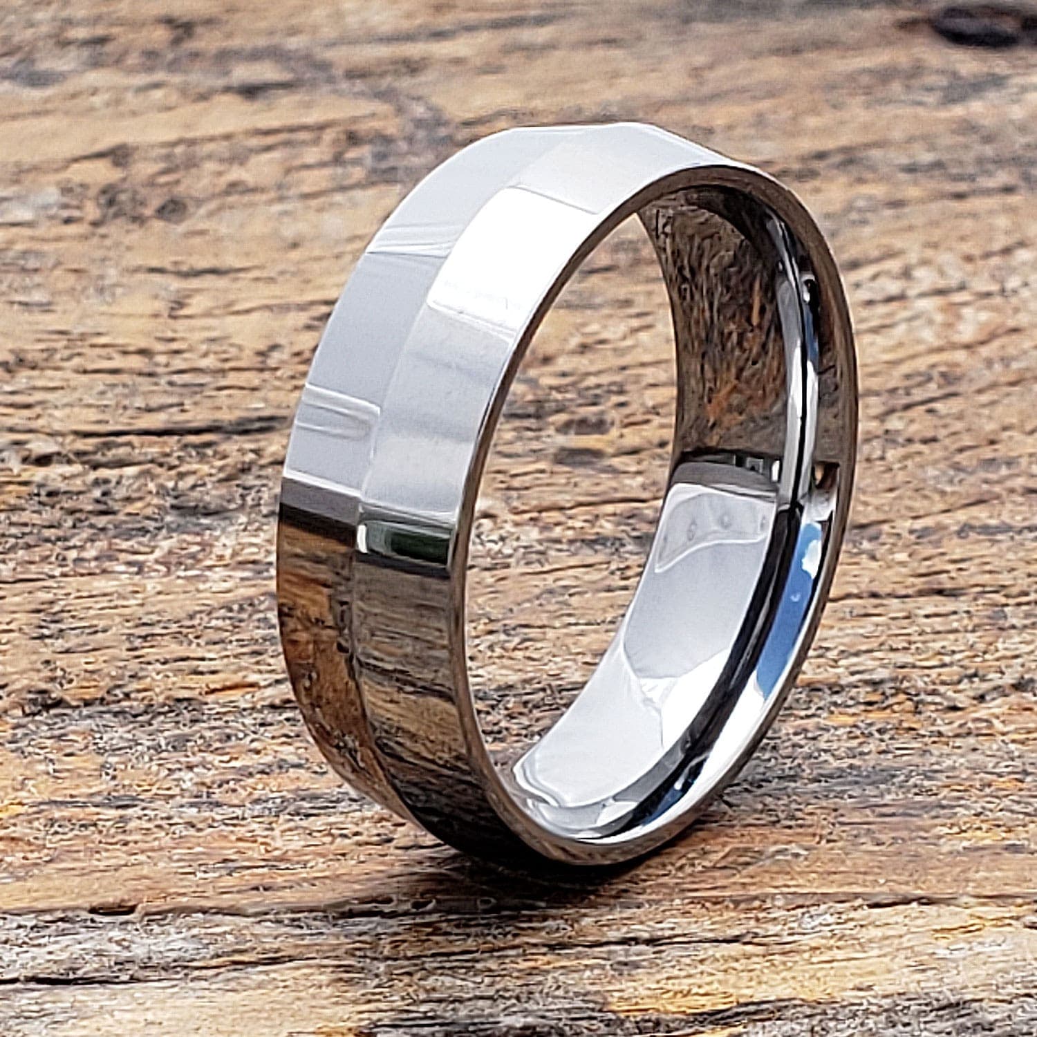 Stealth Polished Peaked Womens Tungsten Rings