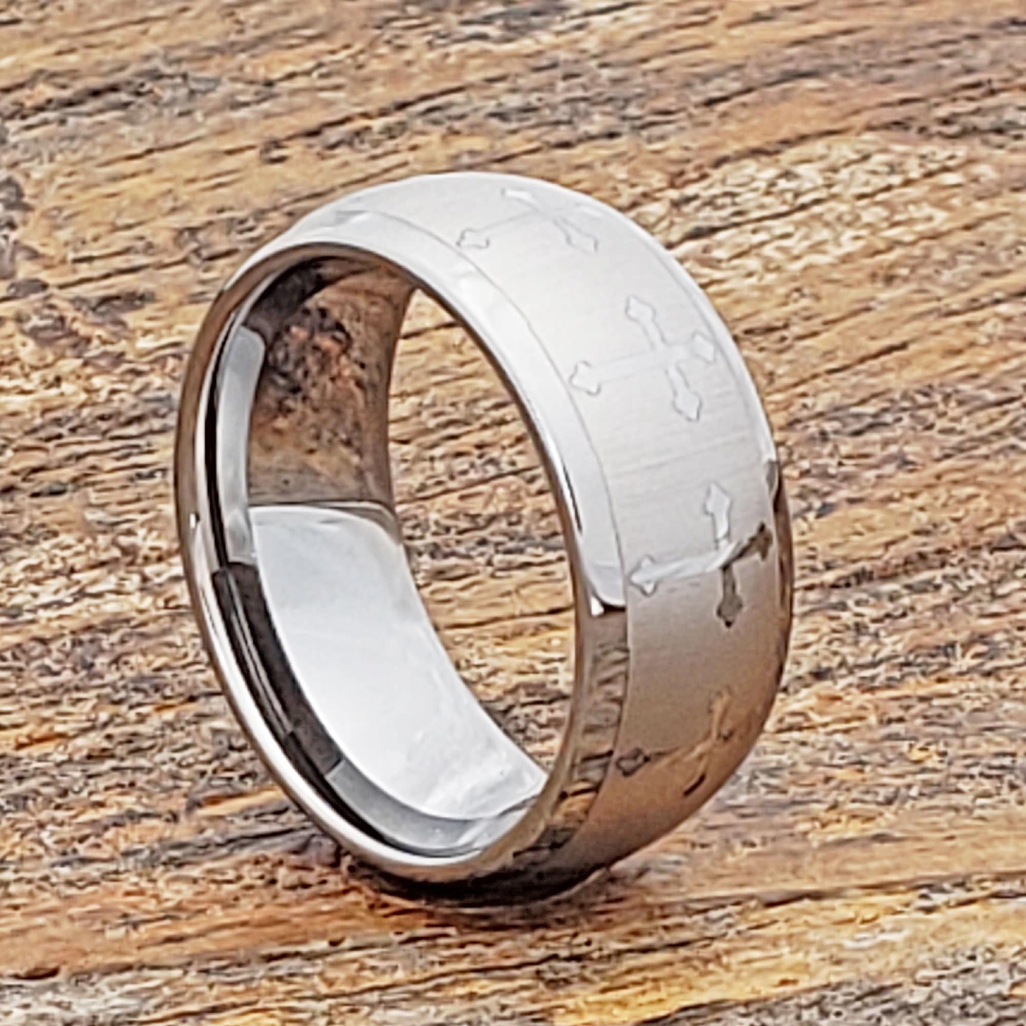 Trinity Ultra Polished Cross Rings