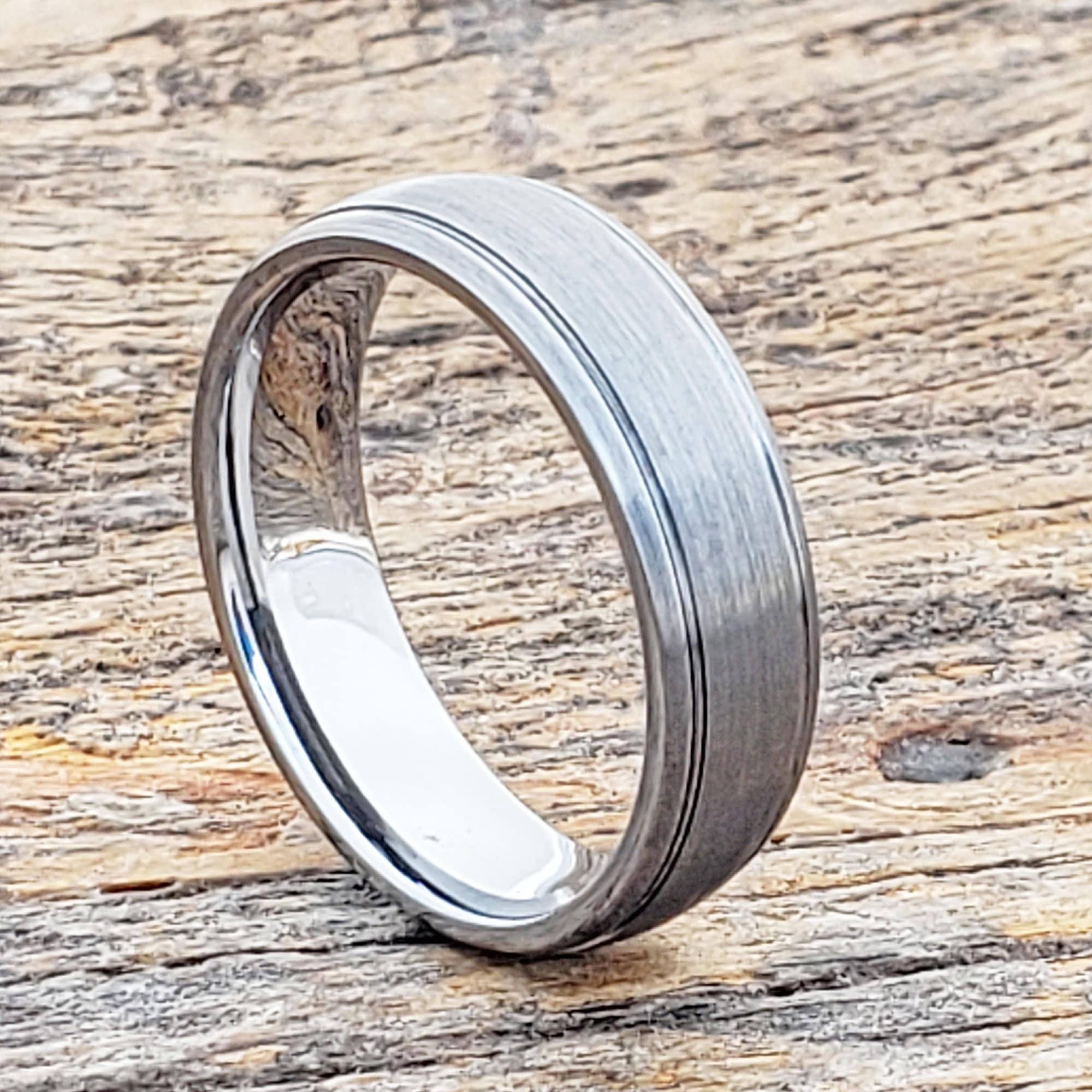 Turbo Brushed Womens Tungsten Rings