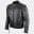 Mens Biker Vented Black Premium Naked Scooter Motorcycle Leather Jacket