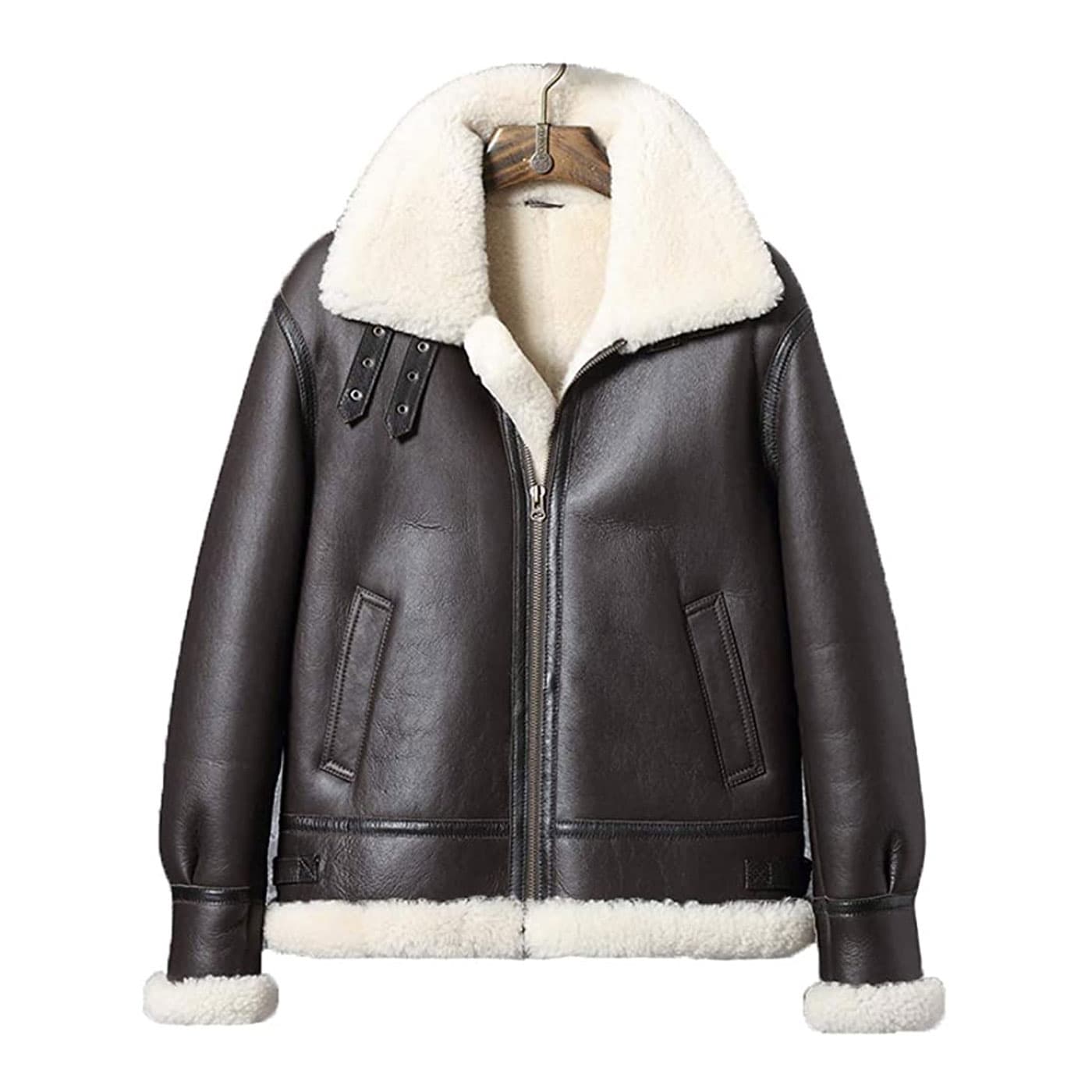 Classic shearling original leather jacket