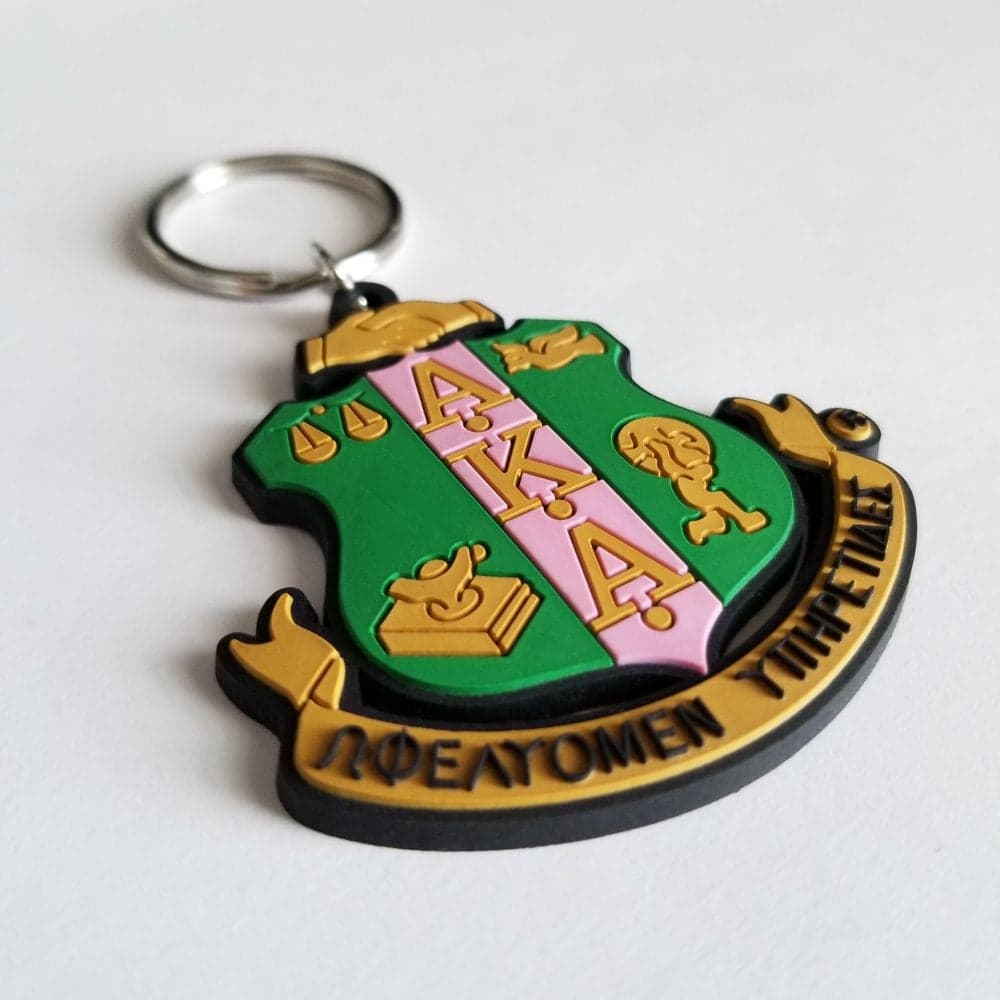 Pretty Girl PVC Shield Crest Keychain